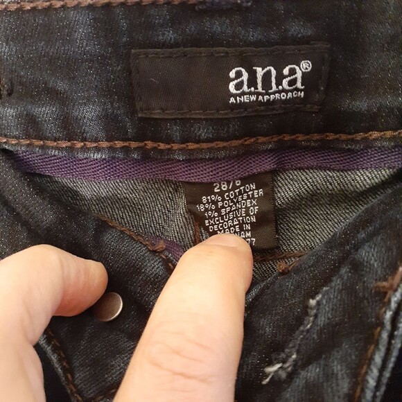 jeans A.n.a denim blue jeans pants ana  dark wash womens 28 casual 6 8 10 - Picture 4 of 11